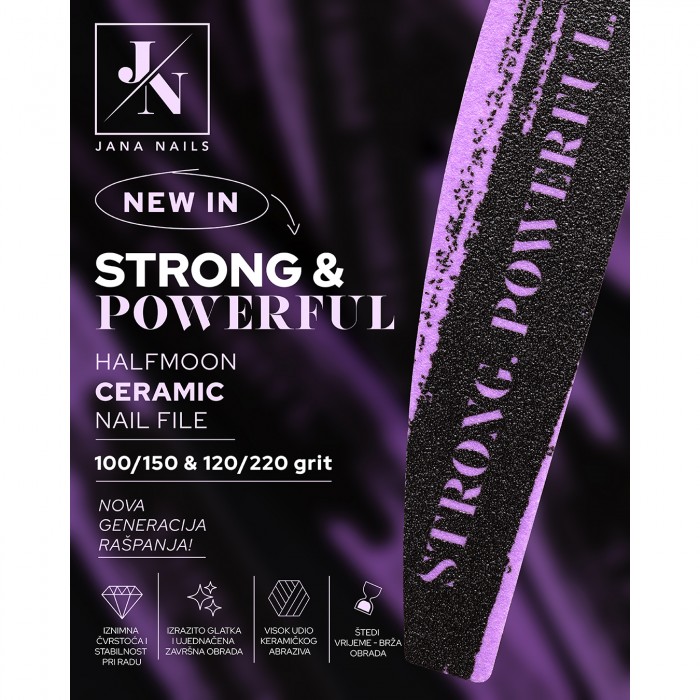 Strong & Powerful Halfmoon Ceramic Nail File 120/220 grit Strong & Powerful Halfmoon Ceramic Nail File 120/220 grit