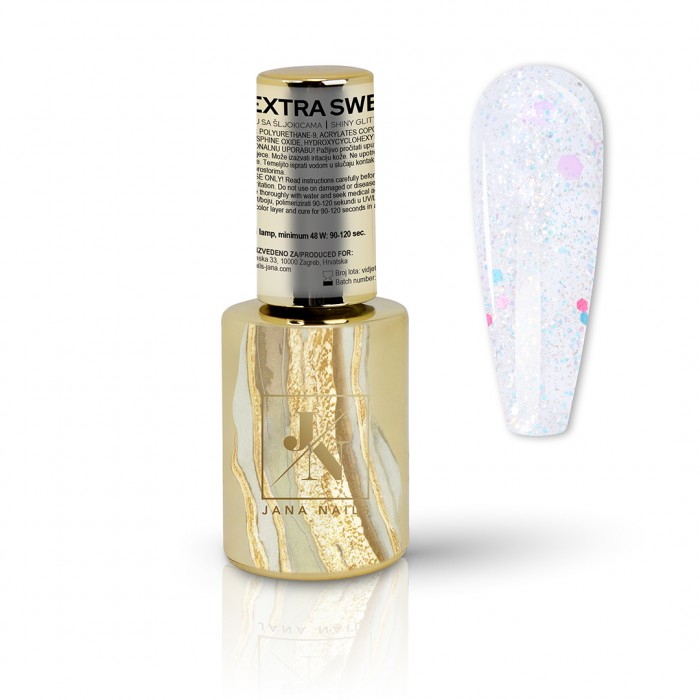 Extra Sweet glossy shimmer top coat - 10ml Extra Sweet glossy shimmer top coat - 10ml