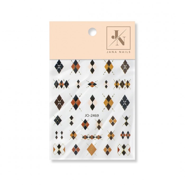 Nail Stickers Black & Brown Diamond Shape 