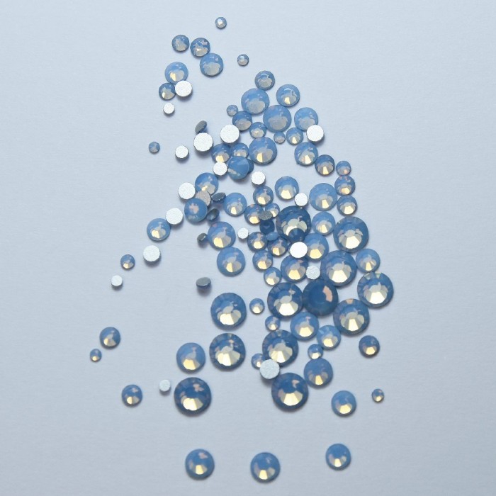 Opal Blue Diamonds Mix Size 100pcs