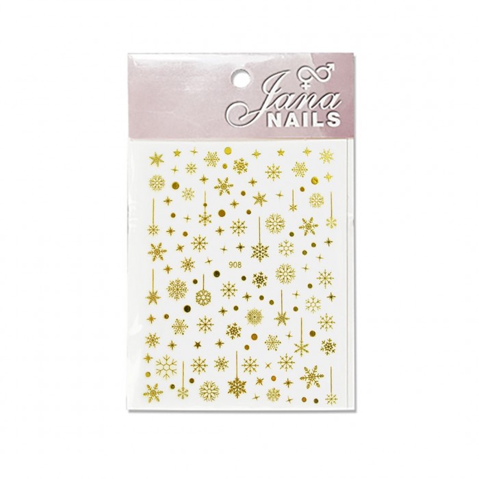 Nail Stickers Stars & Snowflakes - Gold
