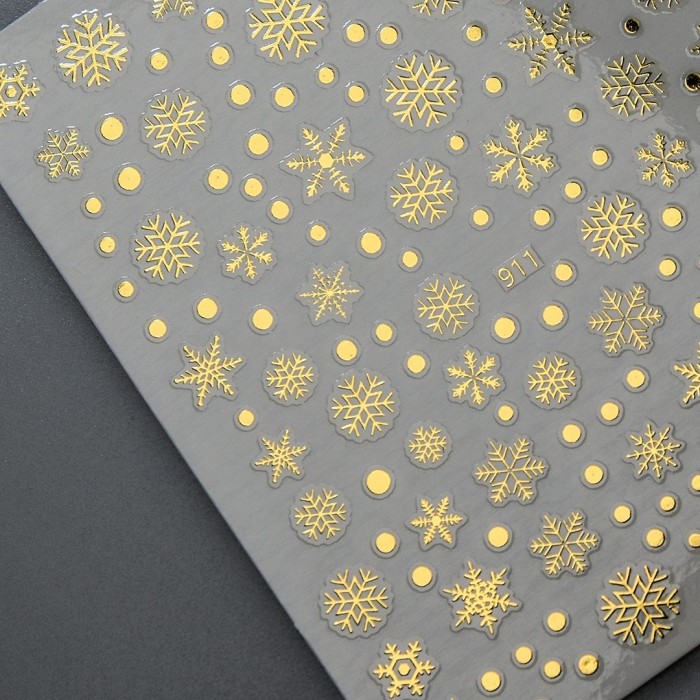 Nail Stickers Snowflakes - Gold